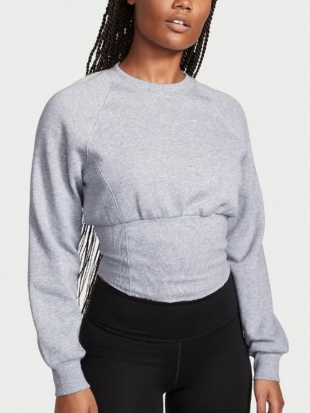 Victoria's Secret Corset Crew Sweatshirt Gray XL NWT